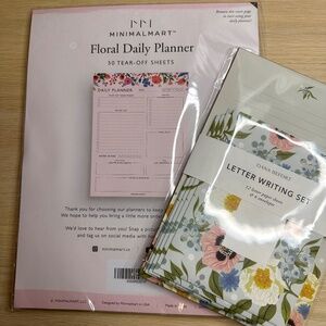 Floral Stationery Set – Daily Planner Pad + Notecards, Brand New